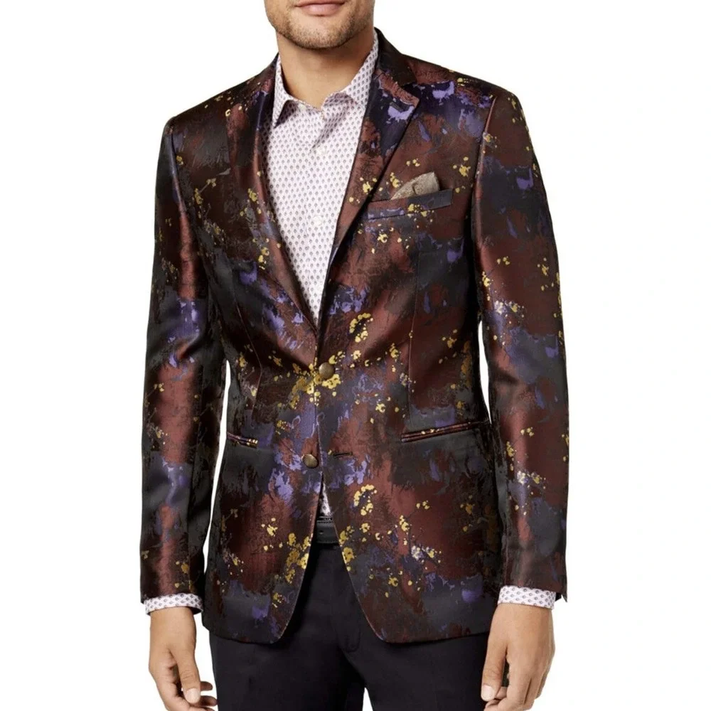 Tallia Mens Abstract Floral Two Button‎ Blazer Jacket 38R